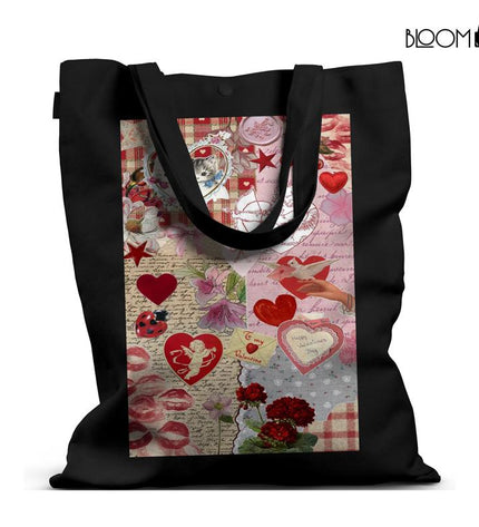 Vintage Valentine Collage Tote Bag
