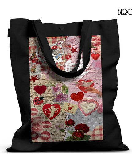 Vintage Valentine Collage Tote Bag