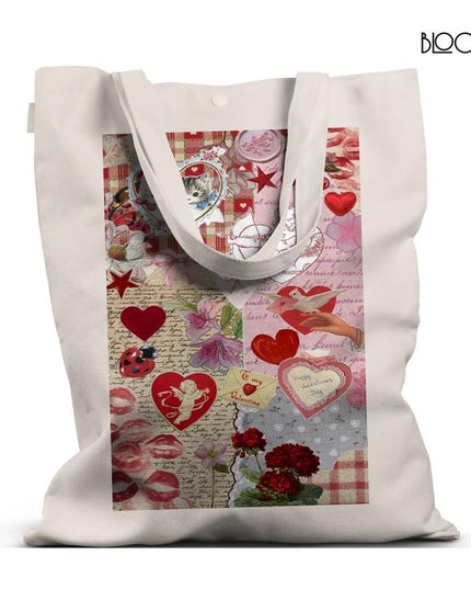 Vintage Valentine Collage Tote Bag