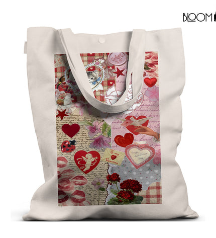 Vintage Valentine Collage Tote Bag