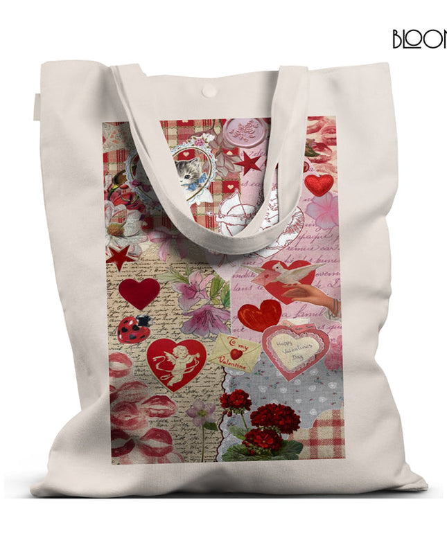 Vintage Valentine Collage Tote Bag