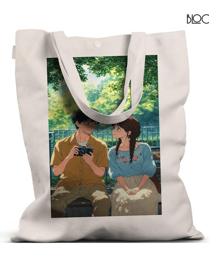 Moments in Focus – Anime Couple Aesthetic Tote Bag