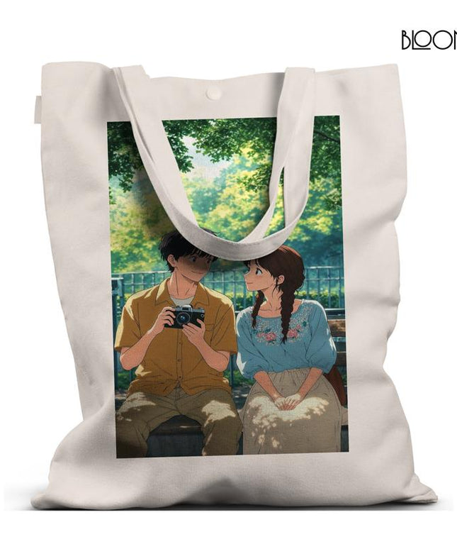 Moments in Focus – Anime Couple Aesthetic Tote Bag