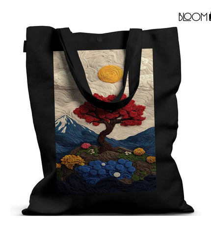 Blossom Earth – Textured Landscape Nature Art Tote