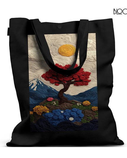 Blossom Earth – Textured Landscape Nature Art Tote
