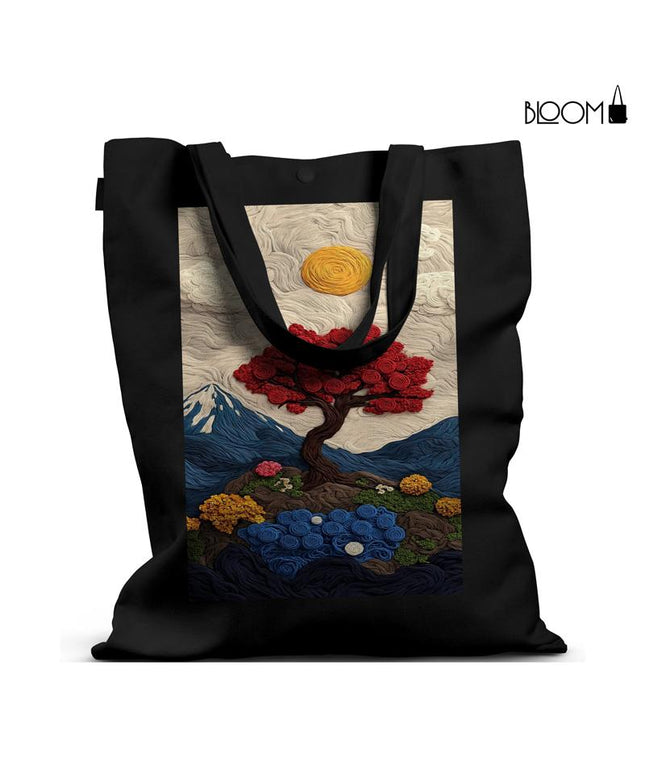 Blossom Earth – Textured Landscape Nature Art Tote