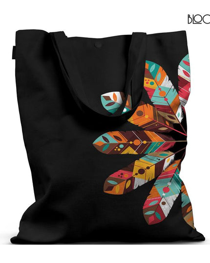 Tribal Feathers – Boho Geometric Print Tote Bag