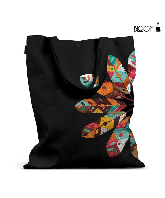 Tribal Feathers – Boho Geometric Print Tote Bag