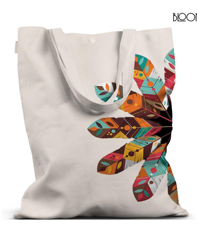 Tribal Feathers – Boho Geometric Print Tote Bag