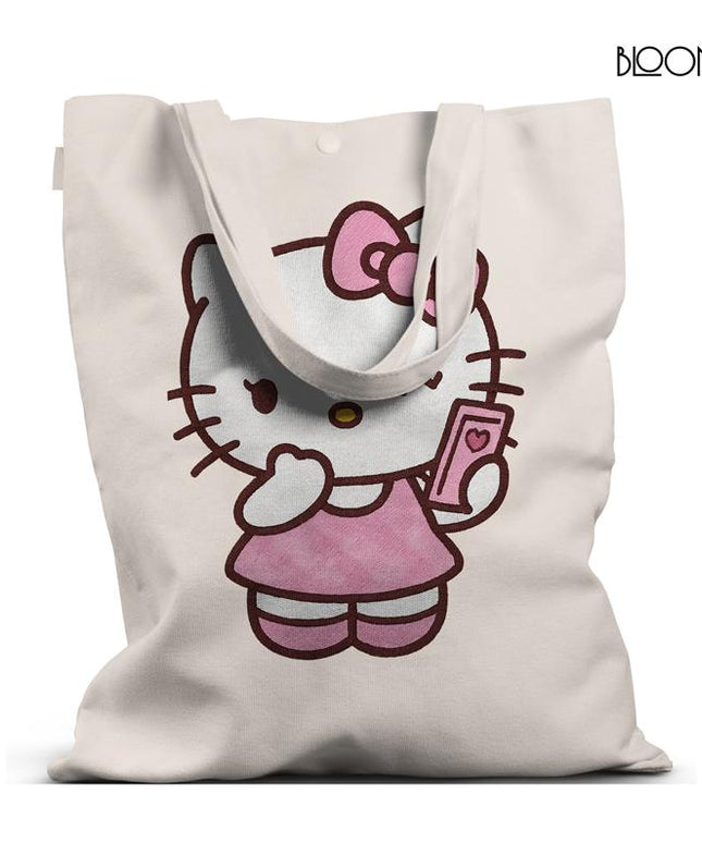 Hello Kitty Pink Text – Pastel Aesthetic Tote Bag