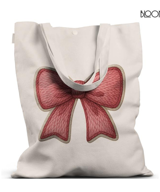 Blush Bow – Elegant Minimal Pink Ribbon Tote Bag