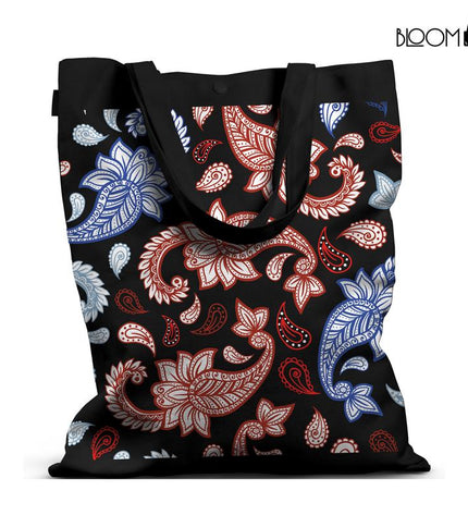 Classic Paisley – Red & Blue Heritage Print Tote