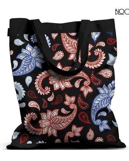 Classic Paisley – Red & Blue Heritage Print Tote