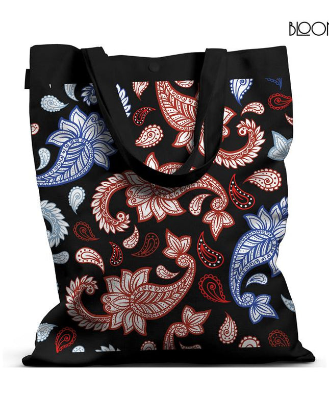 Classic Paisley – Red & Blue Heritage Print Tote