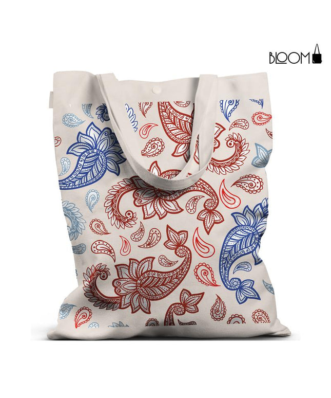 Classic Paisley – Red & Blue Heritage Print Tote