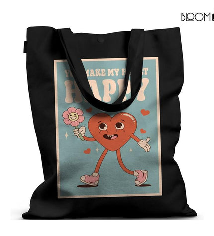 Groovy Heart Canvas Bag