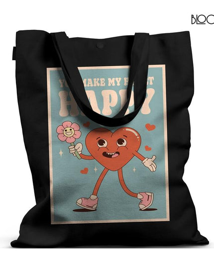 Groovy Heart Canvas Bag