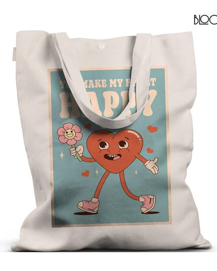 Groovy Heart Canvas Bag