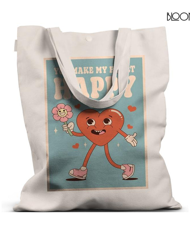 Groovy Heart Canvas Bag