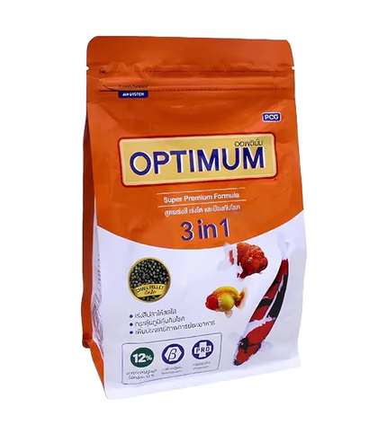 Optimum 3in1 12% Protein Fish Food (400gm)