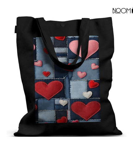 Denim Heart Patch Tote