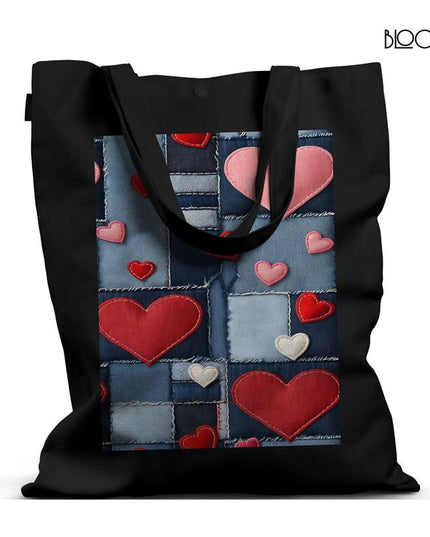 Denim Heart Patch Tote