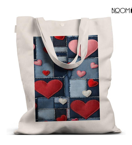 Denim Heart Patch Tote