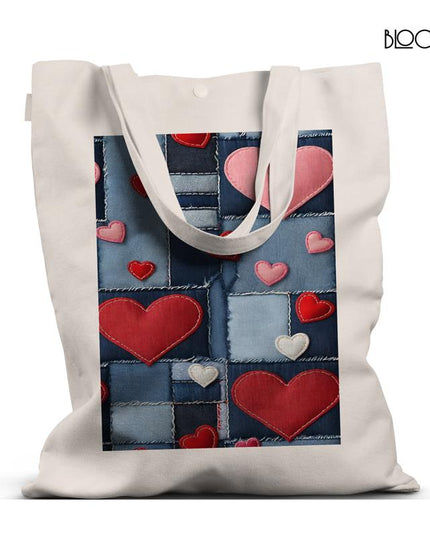 Denim Heart Patch Tote
