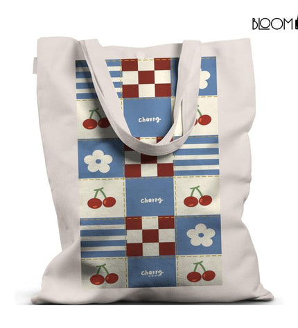 Blue Cherry Tote Bag