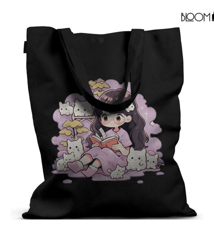 Girl with Kitties Tote Bag