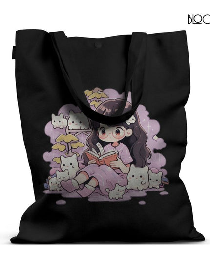 Girl with Kitties Tote Bag