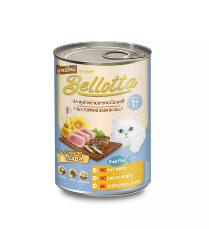 Bellotta Real Tuna Topping Saba in Jelly 400g – Premium Wet Cat Food